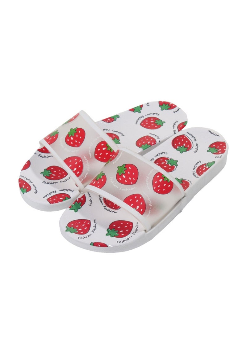 Huitich Strawberry Print Fashion Slide Sandals 38-39  - Image 1