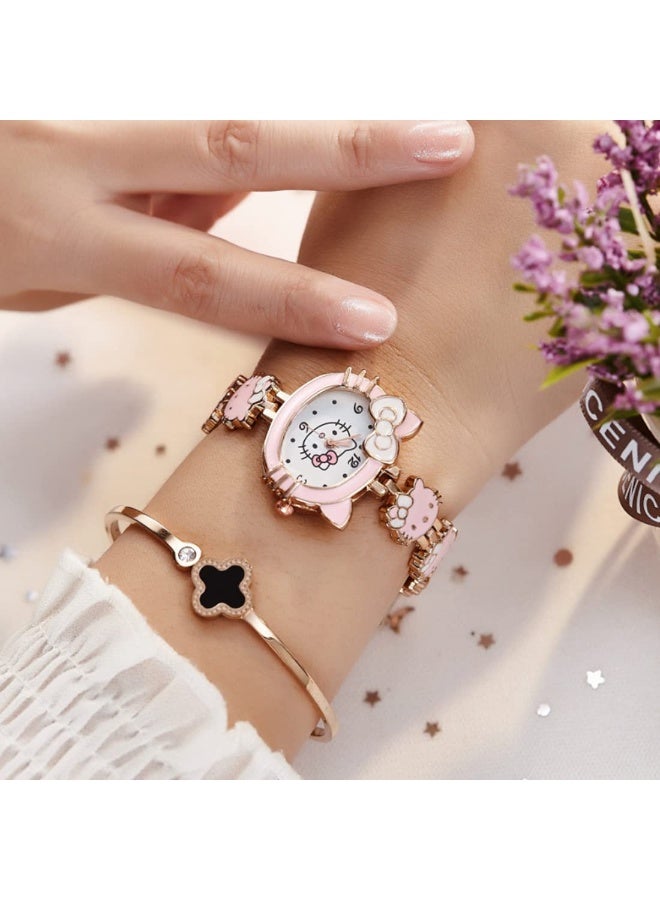 Women Quartz Wrist Watches, Bracelet Watch, Lovely Hello Kitty Watch for Daily Wear or Party - Image 5