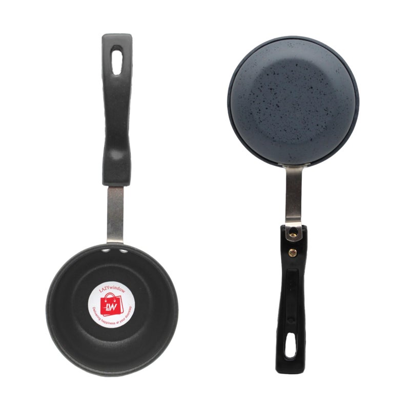 LAZYwindow Nonstick Cookware Combo - Tadka Pan and Tawa with Black and Grey Base for Versatile Cooking - Image 2