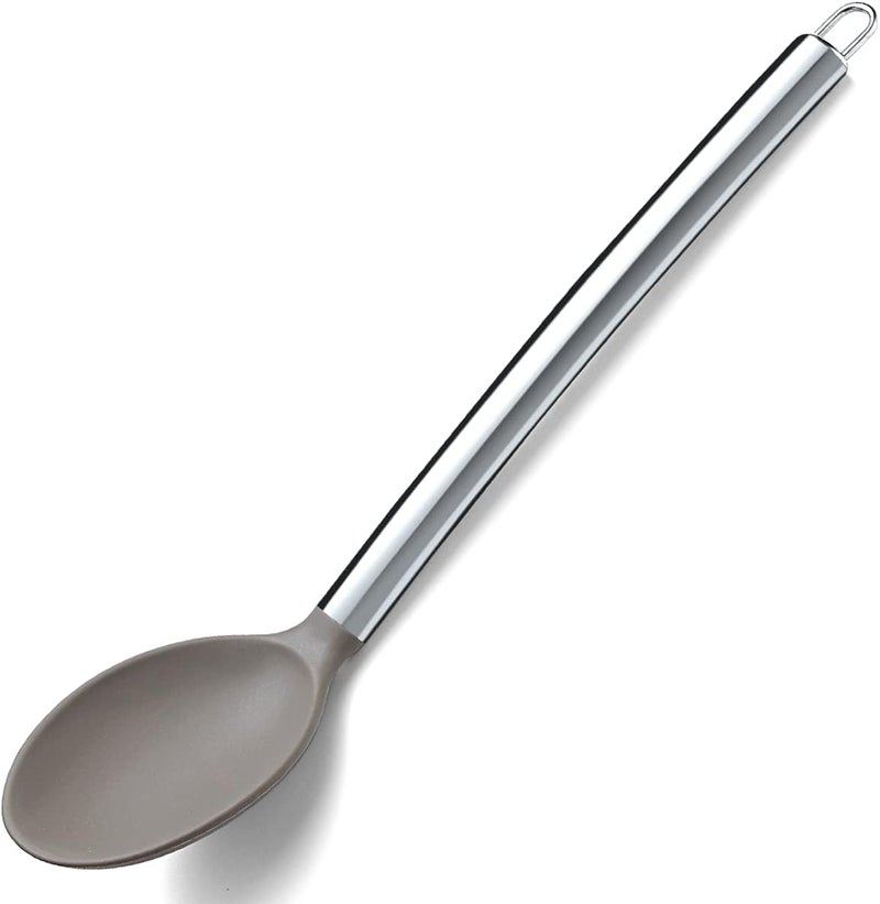 Berglander Cooking Spoon, Non-stick Silicone Solid Serving, Basting Spoon For Cooking, Kitchen Dishwasher Safe, Easy to Clean - Image 1