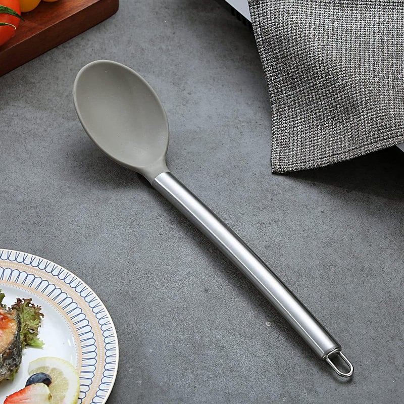 Berglander Cooking Spoon, Non-stick Silicone Solid Serving, Basting Spoon For Cooking, Kitchen Dishwasher Safe, Easy to Clean - Image 2