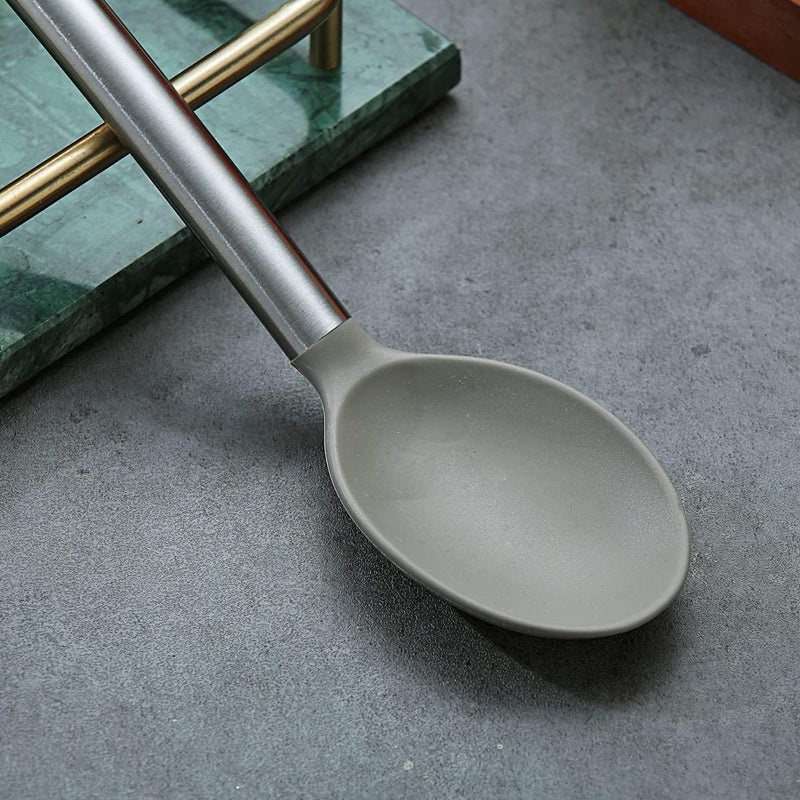 Berglander Cooking Spoon, Non-stick Silicone Solid Serving, Basting Spoon For Cooking, Kitchen Dishwasher Safe, Easy to Clean - Image 5