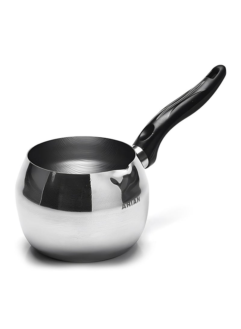 arian Arian Stainless Steel Circle Shape Milk Pot with Ergonomic Handle Durable, Heat-Resistant, and Compatible with All Stovetops - 800ML  - Image 1