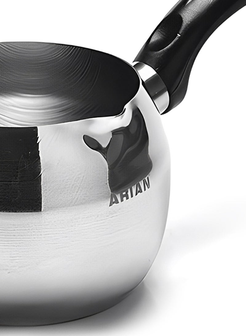 arian Arian Stainless Steel Circle Shape Milk Pot with Ergonomic Handle Durable, Heat-Resistant, and Compatible with All Stovetops - 800ML  - Image 3