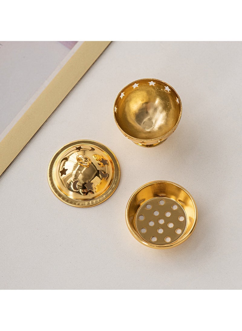 Mini Metal Incense Burner, Portable Small Incense Holder for Stick Cone Incense Compact Alloy Censer for Home Office Yoga Meditation - Image 3