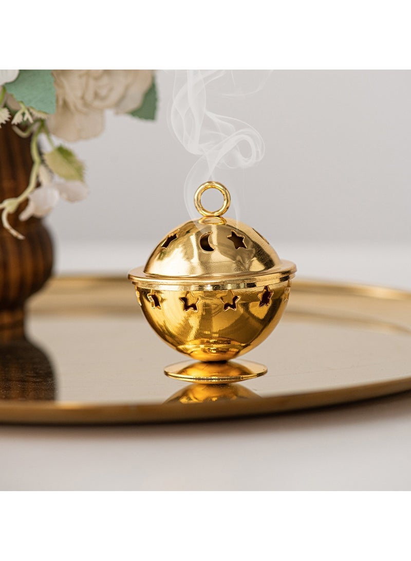 Mini Metal Incense Burner, Portable Small Incense Holder for Stick Cone Incense Compact Alloy Censer for Home Office Yoga Meditation - Image 2