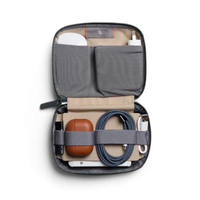 Tech Kit Compact for travel: aluminum, black, all-in-one portable tech organizer with charger, cables, mouse, powerbank, USB keys, dongles - Image 2