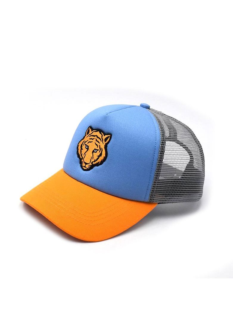 Fighter Gifts Tiger Orange Blue Head Cap - Image 1