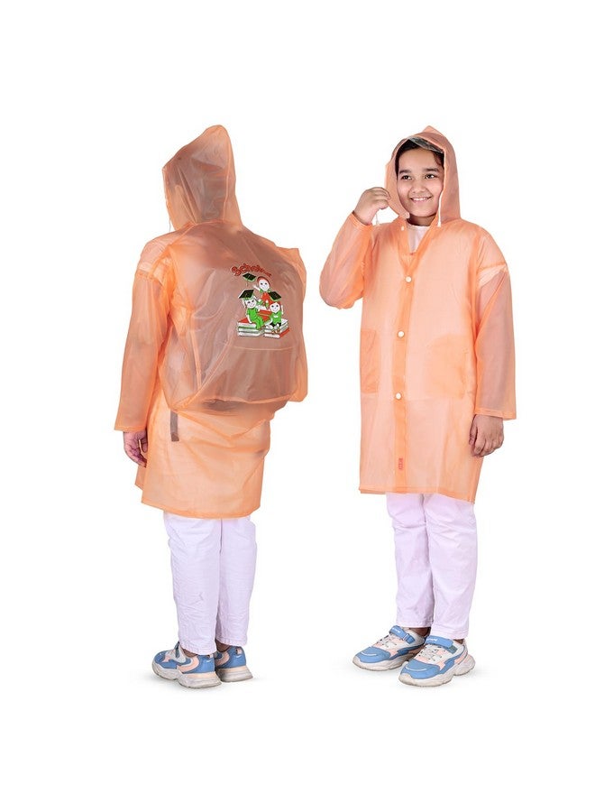HACER معطف المطر هاسر سكولار للأطفال من 5 إلى 6 سنوات مقاوم للماء بطول كامل مع غطاء ور pockets للأولاد والبنات مع حقيبة حمل - (عشوائي، الحجم - 30، مجموعة من 1) - Image 1