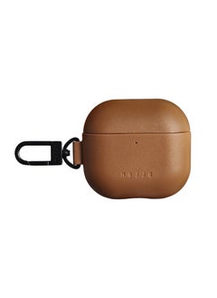 Mujjo Compatible Case for AirPods 4, Retro Luxurious Genuine Leather Shockproof Wireless Charging Case for Men and Women (Tan)  - Image 1