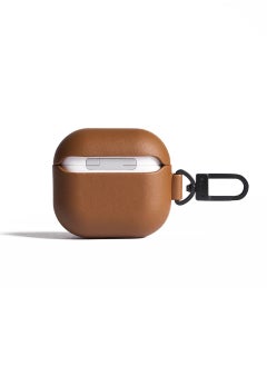Mujjo Compatible Case for AirPods 4, Retro Luxurious Genuine Leather Shockproof Wireless Charging Case for Men and Women (Tan)  - Image 2