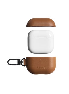 Mujjo Compatible Case for AirPods 4, Retro Luxurious Genuine Leather Shockproof Wireless Charging Case for Men and Women (Tan)  - Image 5