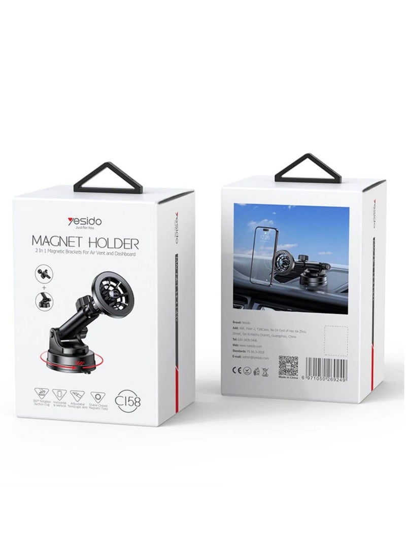 Yesido C158 2 In 1 Magnetic Ring Car Phone Holder - Image 1