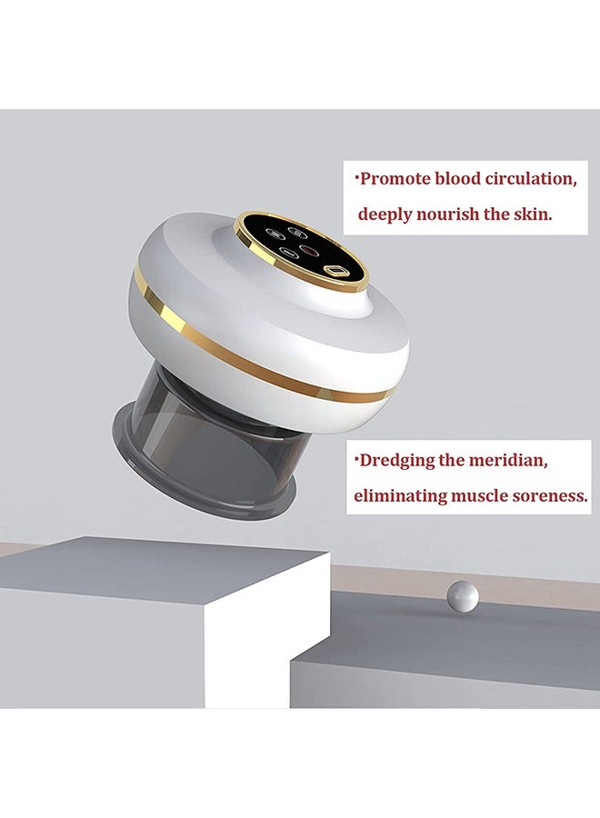 إسكدنيا مجموعة العلاج بالحجامة الديناميكية الذكية، جهاز تدليك السيلوليت 3 في 1 متعدد الوظائف، جهاز علاج بالشفط لإزالة السيلوليت، مجموعة أكواب غوا شا مع 9 مستويات لدرجة الحرارة والشفط (أبيض) - Image 3