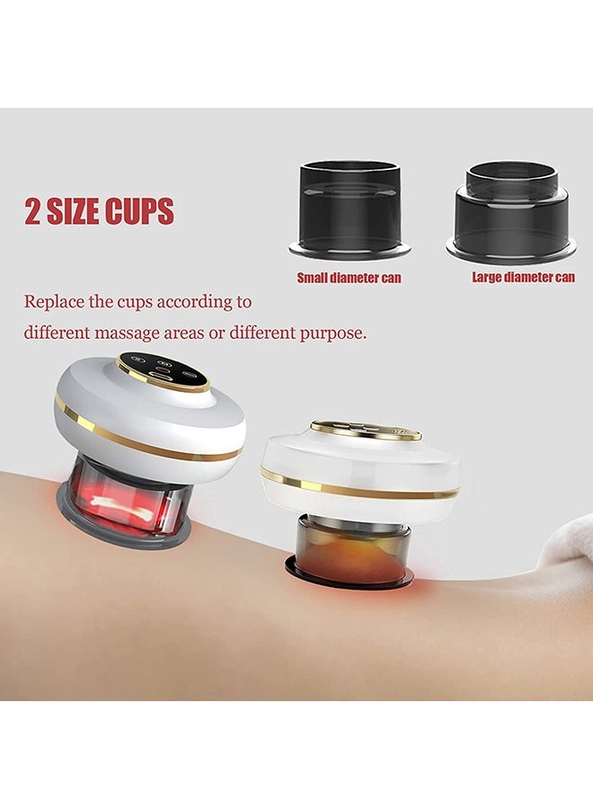إسكدنيا مجموعة العلاج بالحجامة الديناميكية الذكية، جهاز تدليك السيلوليت 3 في 1 متعدد الوظائف، جهاز علاج بالشفط لإزالة السيلوليت، مجموعة أكواب غوا شا مع 9 مستويات لدرجة الحرارة والشفط (أبيض) - Image 2