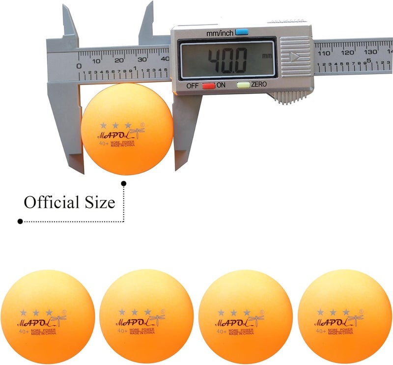 MAPOL 50- Pack Orange 3-Star Premium Ping Pong Balls Bulk,Advanced Training Table Tennis Ball - Image 2
