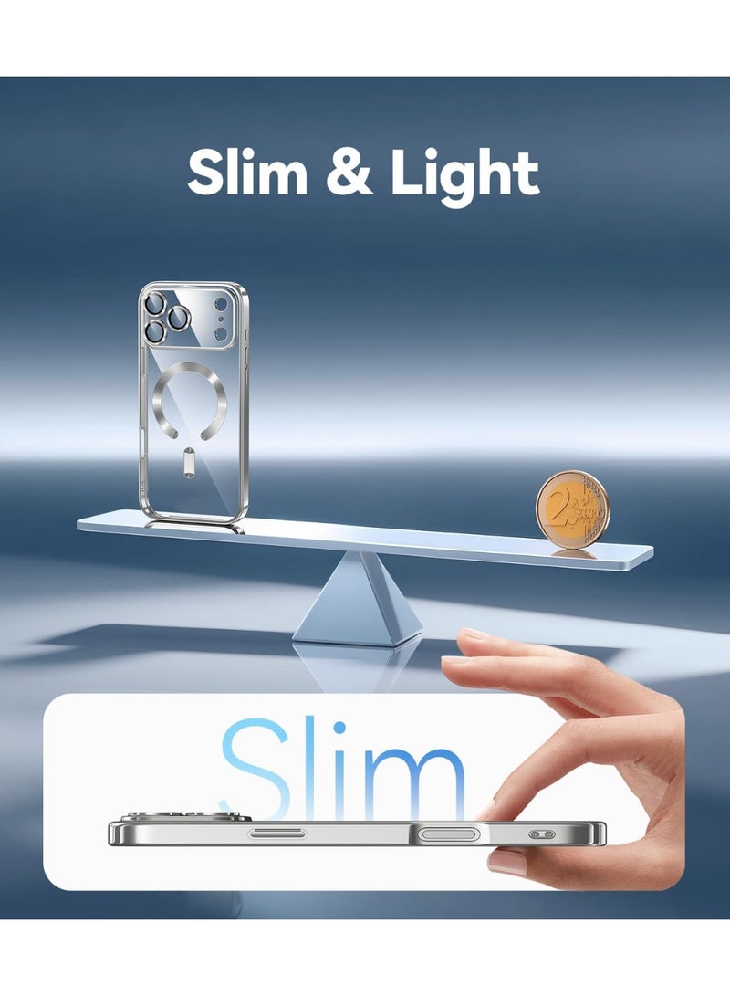 بورتوني جراب iPhone 17 Pro متوافق مع غطاء حماية عدسة كاميرا Magsafe مع زجاج مقوى عالي الدقة 9D لهاتف iPhone 17 Pro، غطاء حماية من السقوط مضاد للاصفرار لهاتف iPhone 17 Pro مقاس 6.3 بوصة - Image 5