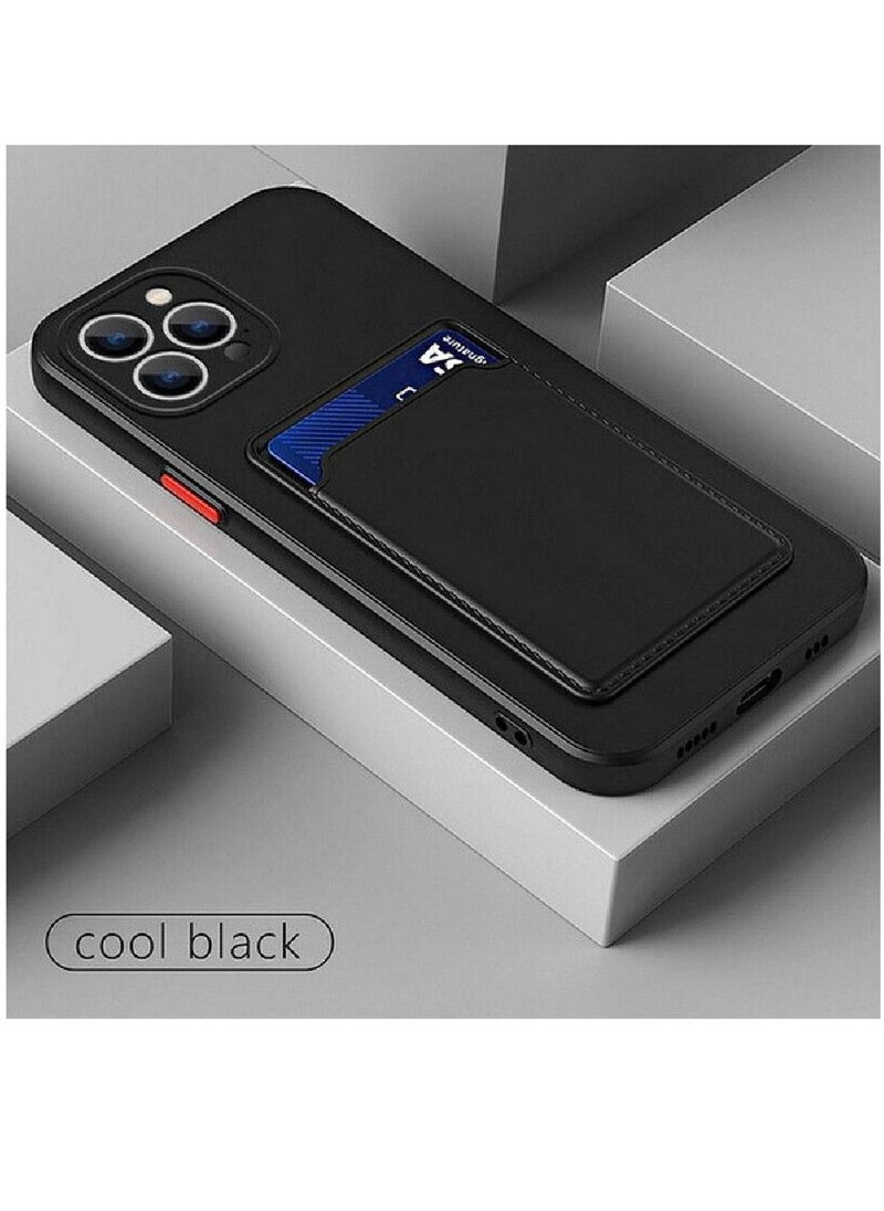 ZOOMEE - Protective ShockProof Card Slot Luxury Rubber Case Cover For iPhone 14 Pro Cool Black - Image 1