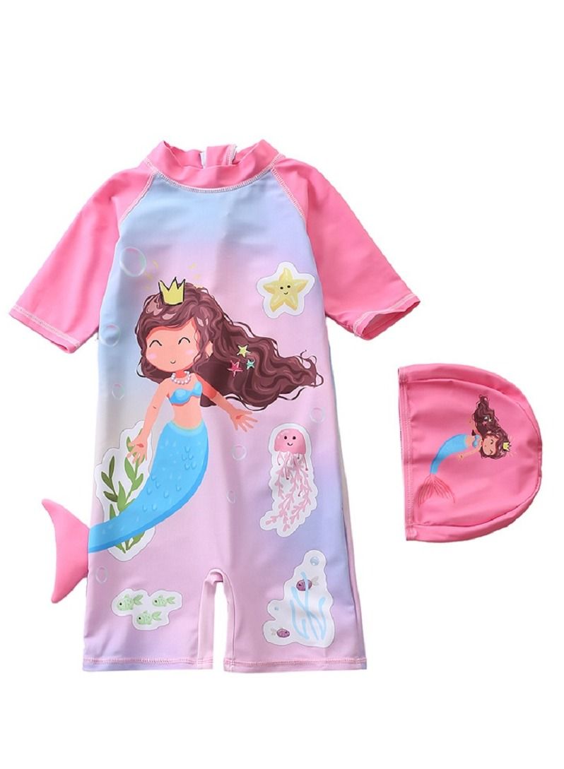 Y&D 2 piece children's swimsuit girl baby one piece surfing suit baby swimming pool girl swimsuit 120-110 cm - Image 1