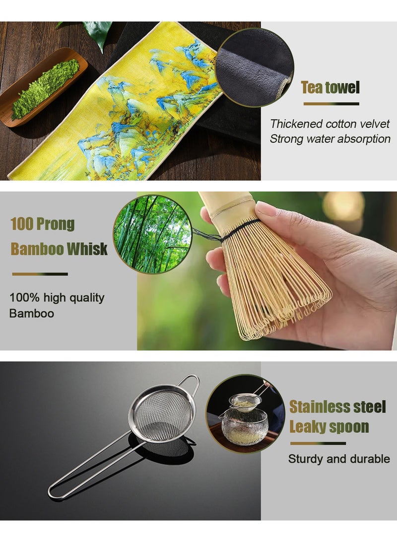 HomarKet 7- Piece Matcha Whisk Set- Matcha Bowl with Spout, Matcha Whisk, Matcha Sifter, Matcha Whisk Holder, Matcha Scoop and Scoop Stand and Tea Cloth- The Perfect Matcha Kit for Matcha Tea Ceremony - Image 3