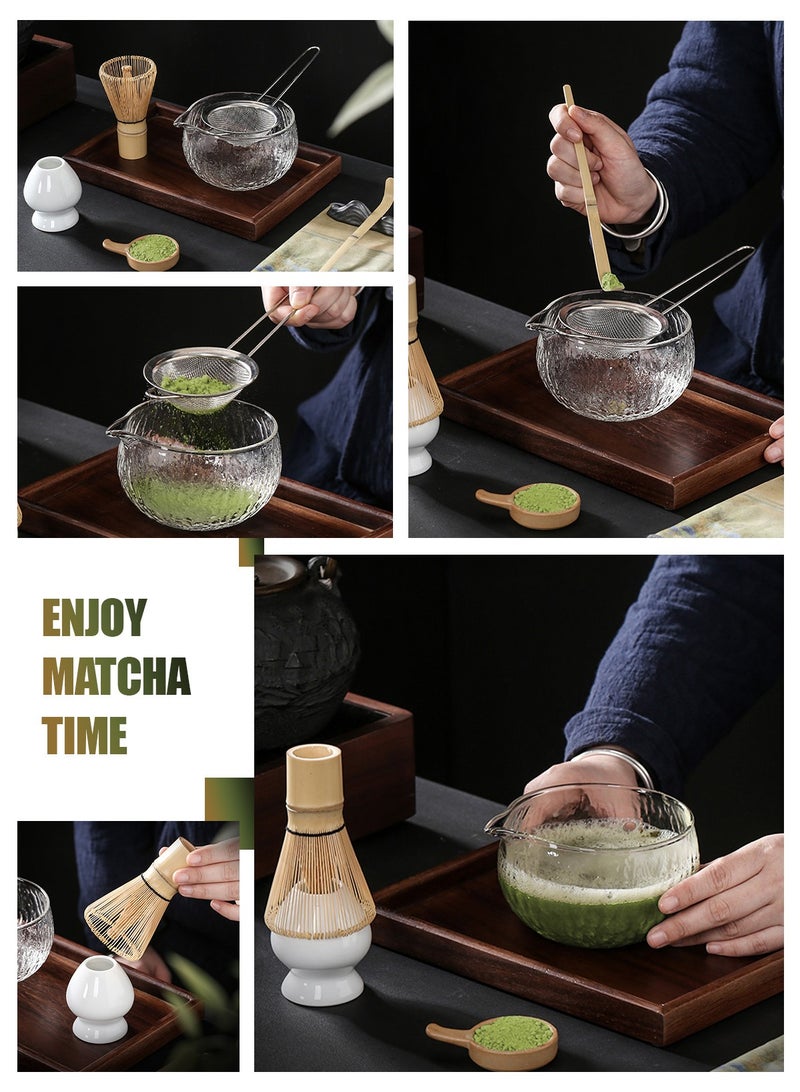 HomarKet 7- Piece Matcha Whisk Set- Matcha Bowl with Spout, Matcha Whisk, Matcha Sifter, Matcha Whisk Holder, Matcha Scoop and Scoop Stand and Tea Cloth- The Perfect Matcha Kit for Matcha Tea Ceremony - Image 4