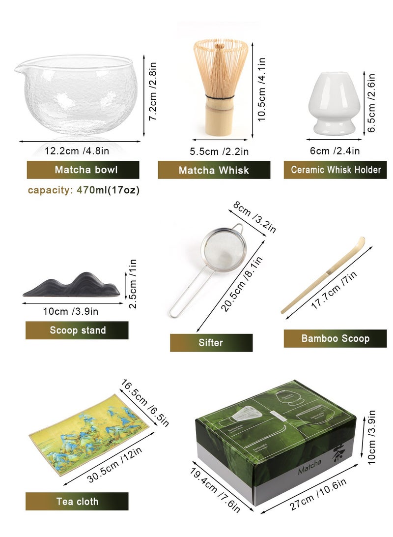 HomarKet 7- Piece Matcha Whisk Set- Matcha Bowl with Spout, Matcha Whisk, Matcha Sifter, Matcha Whisk Holder, Matcha Scoop and Scoop Stand and Tea Cloth- The Perfect Matcha Kit for Matcha Tea Ceremony - Image 2
