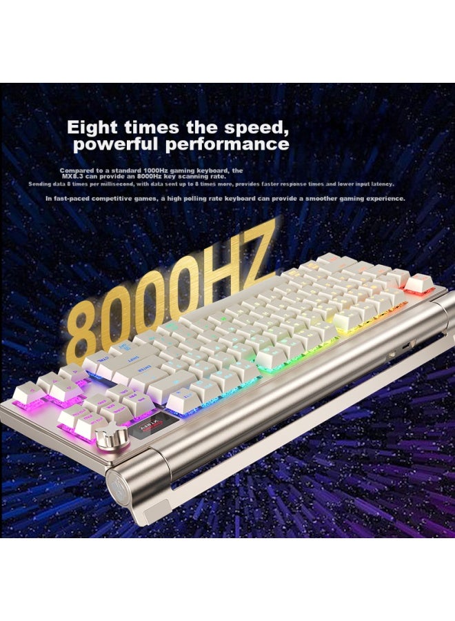 Cherry Mx8.3 Customizable Wireless Mechanical Keyboard, 8k Backlight, Aluminum Alloy, Hot-swappable, Bluetooth Tri-mode Rgb, Compatible With Windows/mac, Meteor Gray, Brown Switch - Image 1