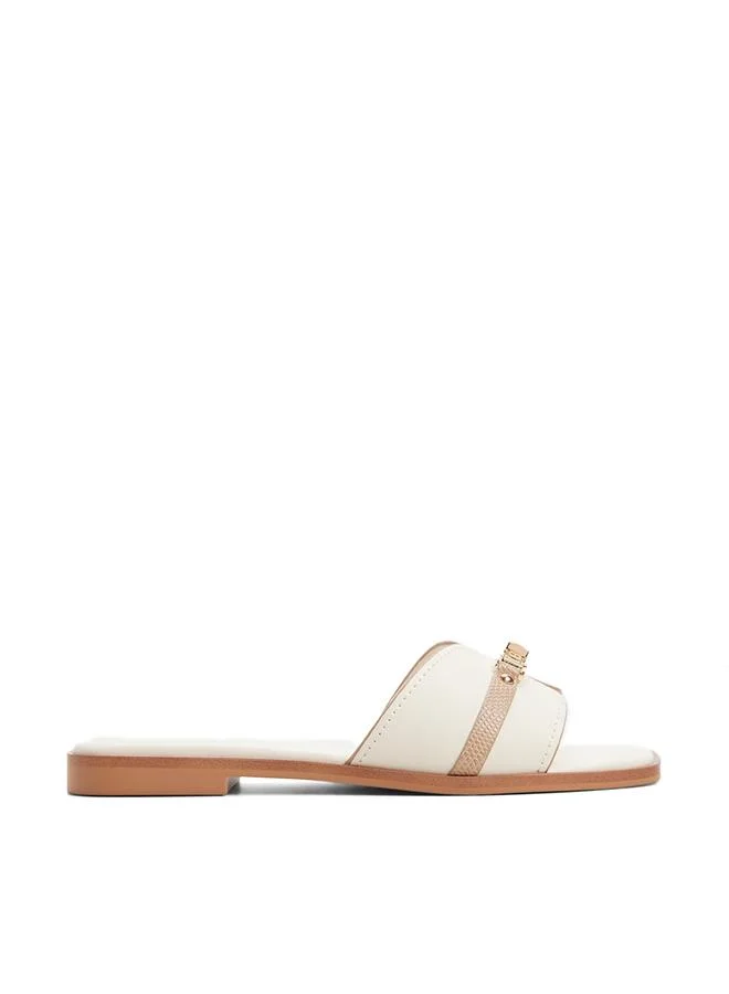 Francea Ladies White Flat Sandals