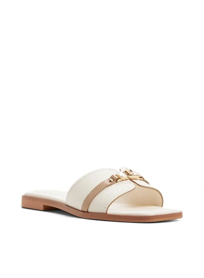 Aldo  Francea Ladies White Flat Sandals for Women | Best Price UAE