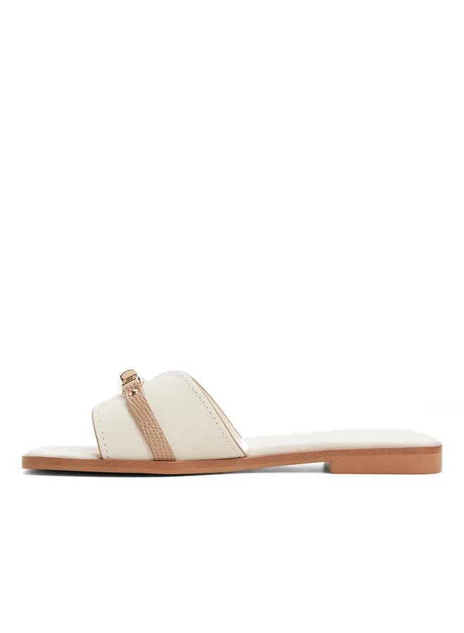 Aldo  Francea Ladies White Flat Sandals for Women | Best Price UAE