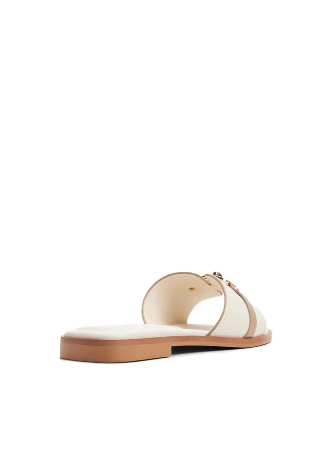 Aldo  Francea Ladies White Flat Sandals for Women | Best Price UAE