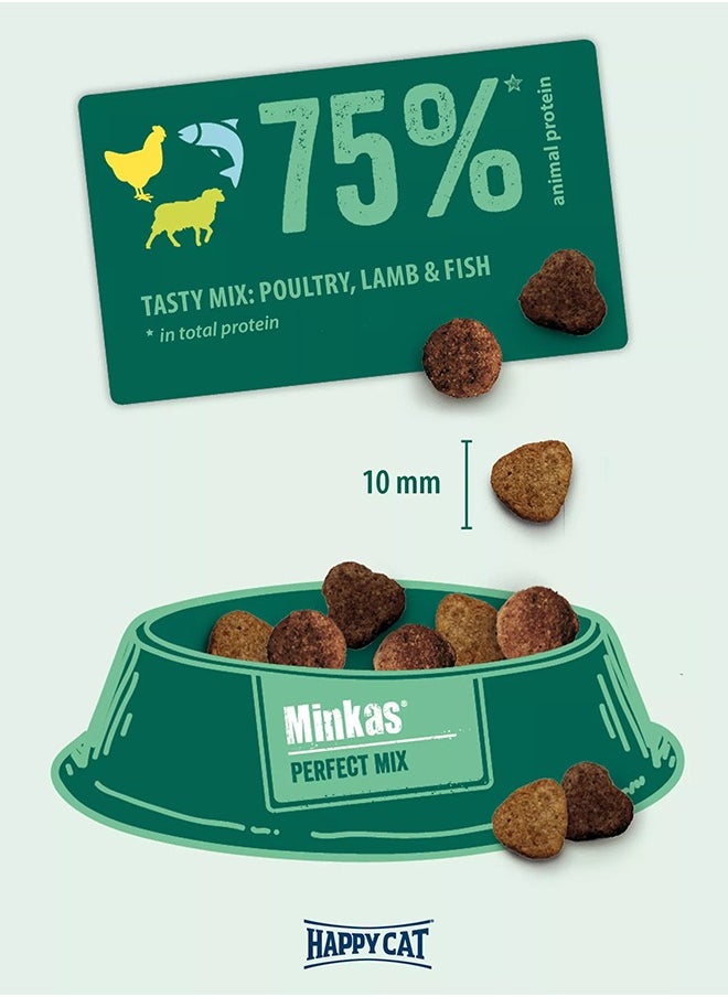 HAPPY CAT 4 kg Minkas Perfect Mix for adult cats with poultry lamb and fish made with 100% natural ingredients to support skin and coat  - Image 4