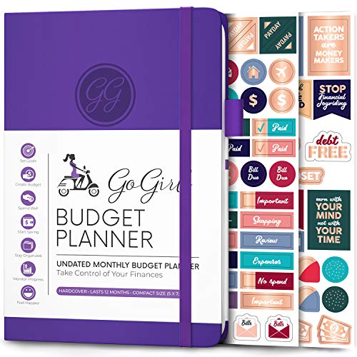 GoGirl Budget Planner – Monthly Financial Planner Organizer Budget Book. Expense Tracker Notebook Journal to Control Money, Compact (Purple) - Image 1