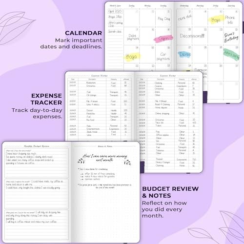 GoGirl Budget Planner – Monthly Financial Planner Organizer Budget Book. Expense Tracker Notebook Journal to Control Money, Compact (Purple) - Image 5