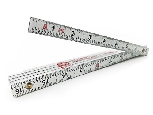 Perfect Measuring Tape Co FR72 Carpenters Folding Rule Lightweight Composite Construction Ruler Folding Yard Stick with EasyRead Inch Fractions 65ft 2m
