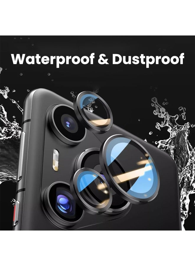 Huawei Pura 70 (Not for Pura 70 Pro) Camera Lens Protector, HD 9H Tempered Glass Camera Screen Protector, Metal Ring Lens Cover for HUAWEI Pura 70, 1 Set  (Installation Tray Alignment Kit, Black) - Image 4