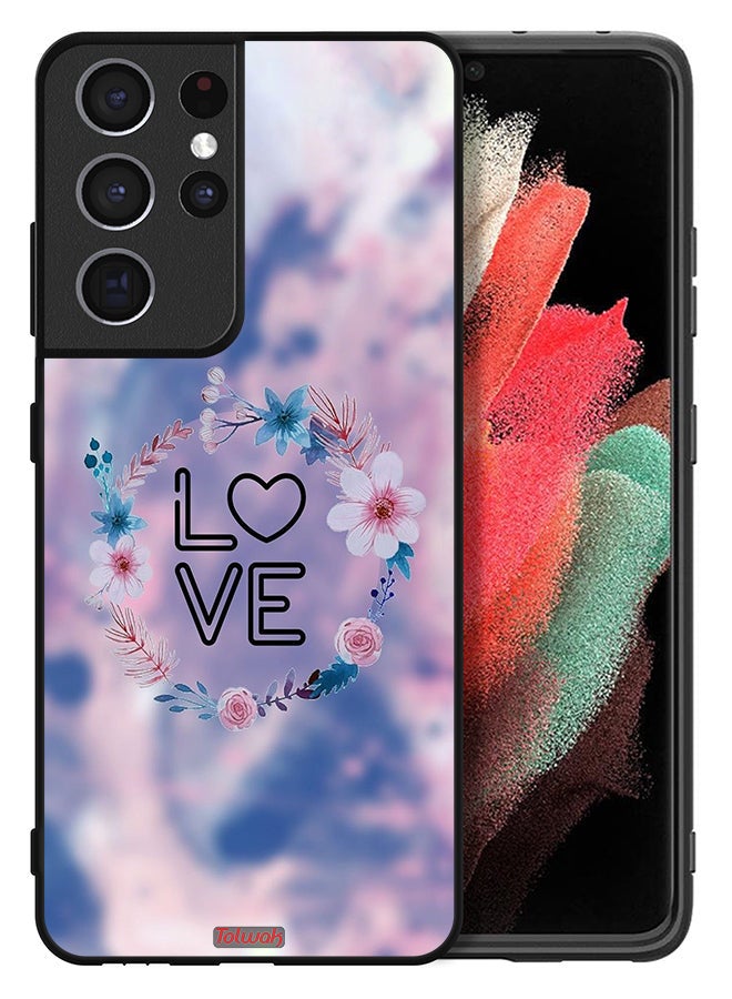 Tolwak Samsung Galaxy S21 Ultra 5G Protective Case Cover Love In Flowers Ring Art - Image 2