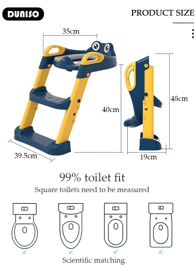 DUNISO Potty Training Seat, Potty Training Toilet Seat for Toddler, Potty Chair with Step Stools Ladder for Boys Girls, 2 in 1 Potty Training Toilet for Kids Adjustable Height - Image 2