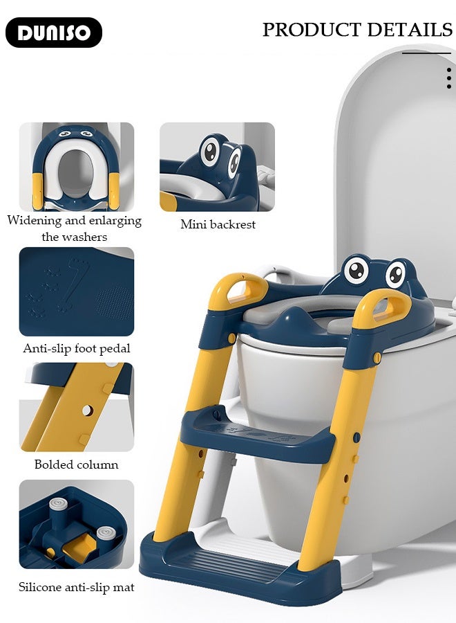 DUNISO Potty Training Seat, Potty Training Toilet Seat for Toddler, Potty Chair with Step Stools Ladder for Boys Girls, 2 in 1 Potty Training Toilet for Kids Adjustable Height - Image 3