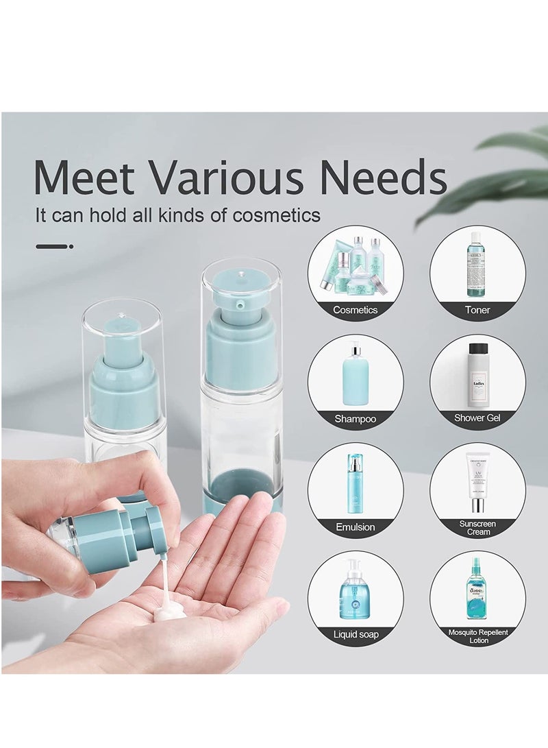 Vacuum Cosmetic Bottles Toiletries, Plastic Airless Cosmetic Containers for Toner and Lotion, Travel Size Toiletry Set with Vacuum Pump Spray Bottles - Image 4