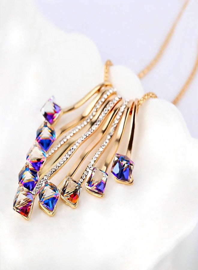 Merdia Long Chain Necklace for Women Tassel Sweater Necklace with Created Crystals Colorful | Created Crystal Necklace | Long Necklace | Womens Necklace | Necklaces for Women Trendy | Trendy Necklaces - Image 3