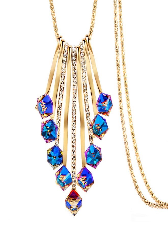 Merdia Long Chain Necklace for Women Tassel Sweater Necklace with Created Crystals Colorful | Created Crystal Necklace | Long Necklace | Womens Necklace | Necklaces for Women Trendy | Trendy Necklaces - Image 1