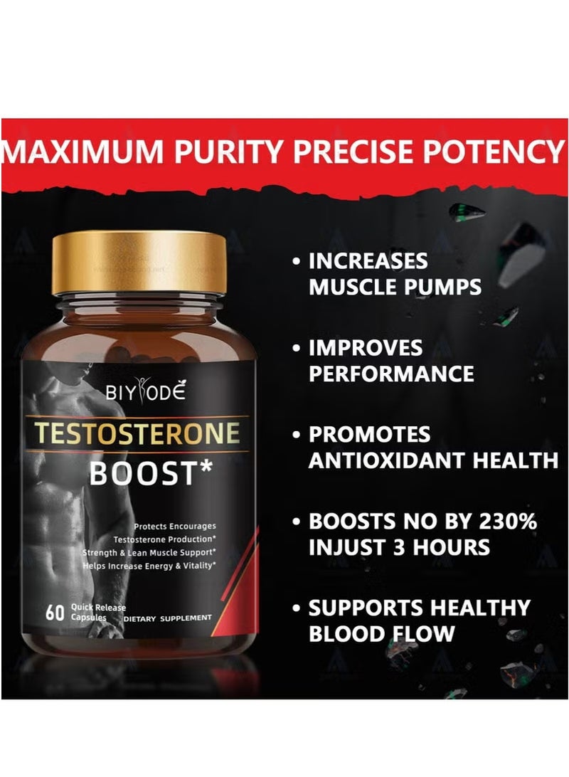 BIYODE Testosterone Booster & Energy Supplement for Men – Enhances Stamina, Vitality & Performance 60 Capsules - Image 5