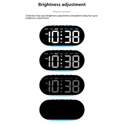 Niyam Multifunctional LED Digital Alarm Clock Large Display Bedside Clock with Ambient Light - White Shell/Blue Light for Home & Office (WhiteDigit, GH8035) - Image 4