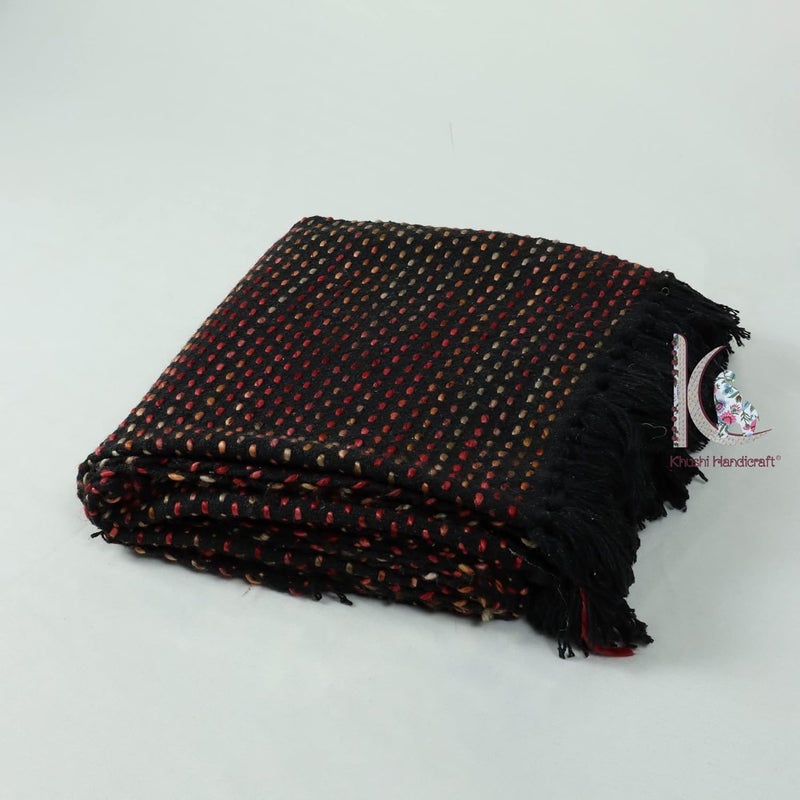 Cotton Sofa Throw 50 x 70 Inches Handmade Throw Cotton Color Black Red Pack of 2 RHWTH00001 - Image 3