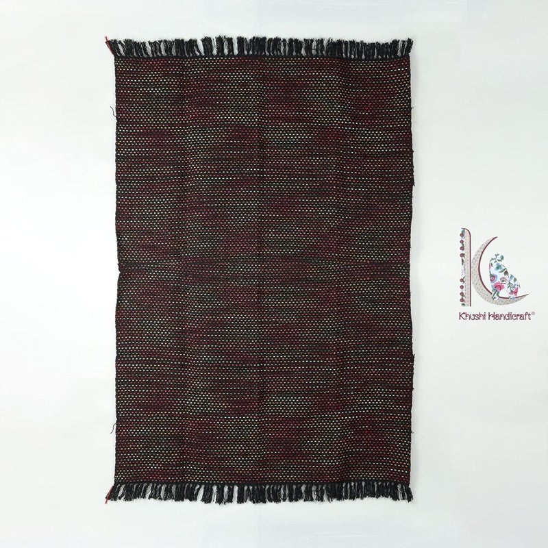 Cotton Sofa Throw 50 x 70 Inches Handmade Throw Cotton Color Black Red Pack of 2 RHWTH00001 - Image 4