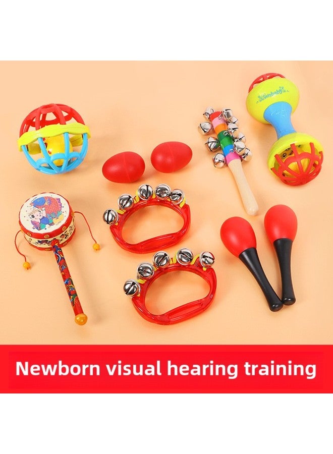 Newborn Children's Early Education Baby Toys 0-1 Year Old Baby's Puzzle Hand Rattle 3 Months 6 Practice Grasping Sand Hammer Small-Color:Full Training Set Of 8 (0-12 Months) - Image 2