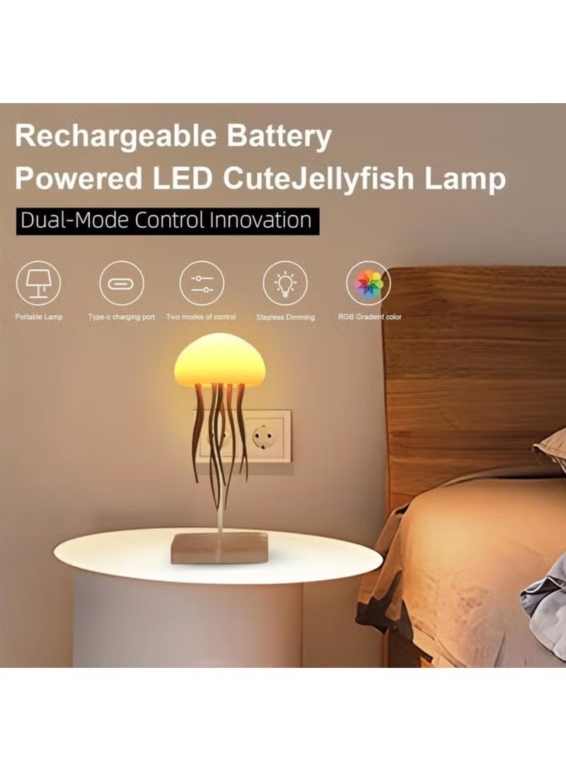 مصباح LED على شكل قنديل البحر العائم - ضوء ليلي متغير الألوان RGB للمنزل والمكتب وغرفة الأطفال - Image 2