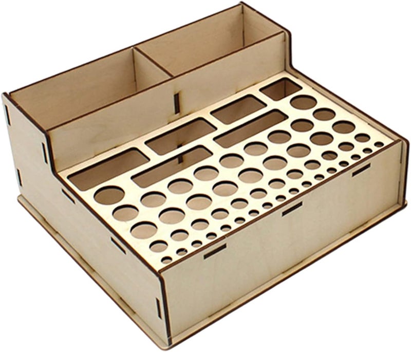 klarako Wooden Paint Brush Holder Stand Hobby Paint Storage Cabinet Modular Paint Rack for Modeling Tool Art Tools Miniature Paint Set - C - Image 1