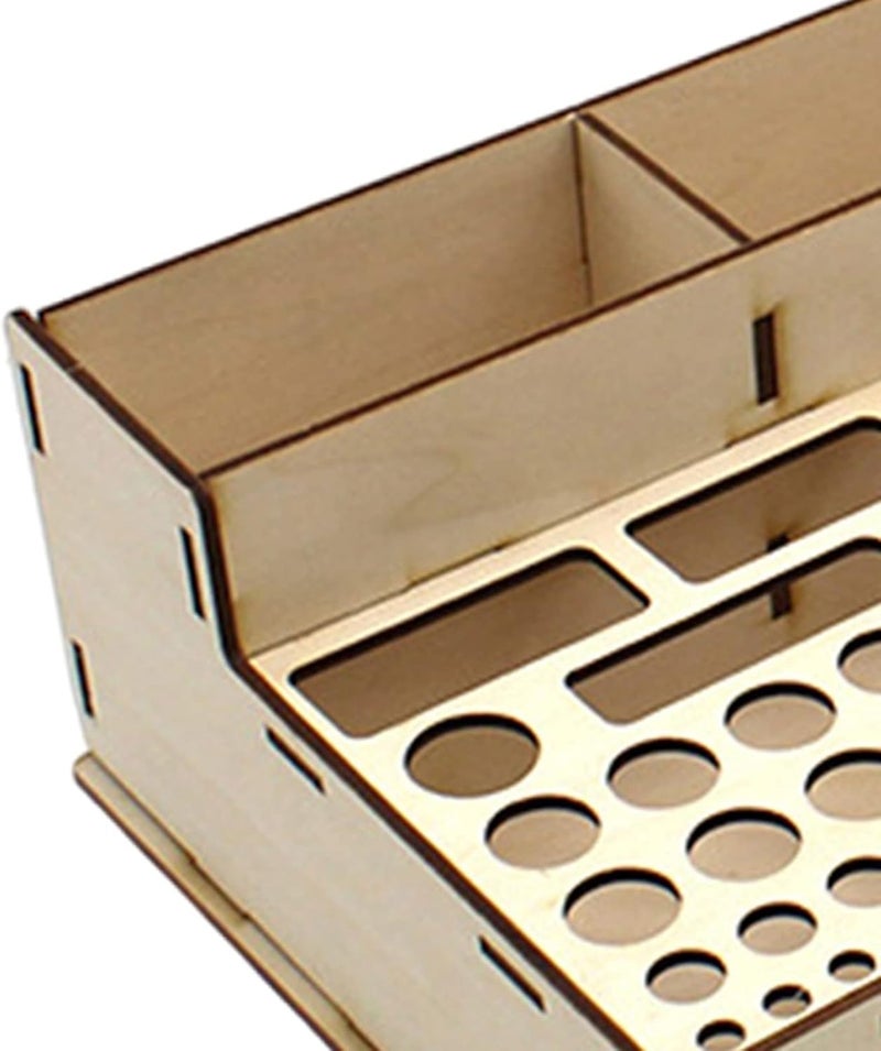 klarako Wooden Paint Brush Holder Stand Hobby Paint Storage Cabinet Modular Paint Rack for Modeling Tool Art Tools Miniature Paint Set - C - Image 3